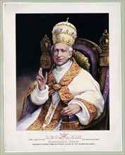 Leo XIII. Born March 2d 1810. Elected Febr. 20th 1878. Gioachimo [sic] Pecci. Authentic portrait from the Vatican album of the Ecumenical Council ca. 1878