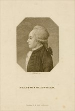 Half-length profile portrait of French balloonist Jean-Pierre Blanchard. 1780-1800