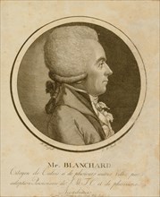 Head-and-shoulders profile portrait of French balloonist, Jean-Pierre Blanchard. 1780s
