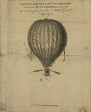 Vincent Lunardi from the Moorfields Artillery Grounds, London, Sept 15, 1784; Lunardi's first ascent and the first balloon ascent in England. He experimented with oars