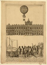 Vincente Lunardi ascending from the Royal Palace, Madrid, January 8, 1793