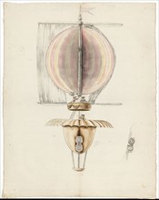 Proposed design for balloon utilizing sails for propulsion, Paris, 1783