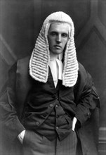 Frederick Edwin Smith, 1st earl of Birkenhead, 1872-1930, three-quarter length portrait, standing, in judicial robe and wig, facing right