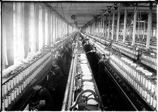General view of spinning room, Cornell Mill, Fall River, Mass, January 1912