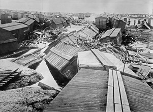 Aftermath of the 1900 Galveston hurricane ca. 1900