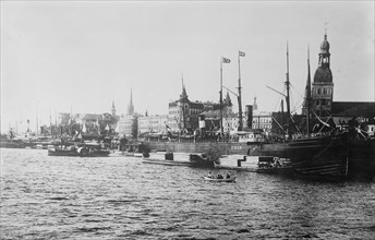 Riga, Russian Empire (now Riga Latvia), as seen from the Daugava River ca. 1910-1915