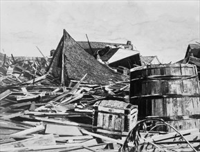 Aftermath of the 1900 Galveston hurricane (18th and N Streets) ca. 1900