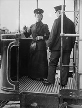 Woman streetcar conductor in Berlin Germany ca. 1910-1915