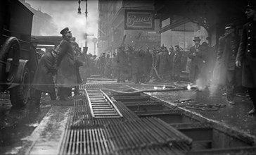 Aftermath of a fire in a New York City subway tunnel which took place near West 55th Street and Broadway, January 6, 1915