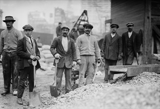 Immigrants working on subway construction ca. 1910-1915