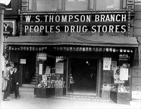 Display windows of People's Drug Store, W.S. Thompson Branch, 15th and New York Ave., Washington, D.C. ca. 1909-1932