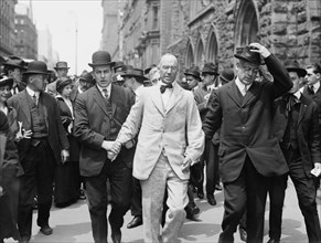 Arrest of minister and socialist Bouck White, who was detained for disrupting a service at Calvary Baptist Church, the church where John D. Rockefeller worshiped ca. 1914