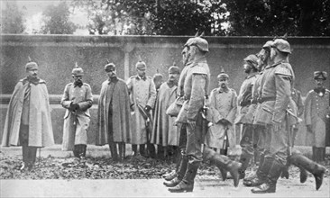 Kaiser Wilhelm II (1859-1941), the last German Emperor and King of Prussiam reviewing troops during World War I ca. 1914-1915