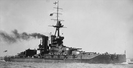 HMS Iron Duke, a dreadnought battleship of the Royal Navy ca. 1912-1915