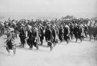 French soldiers marching at the beginning of World War I ca. 1914-1915