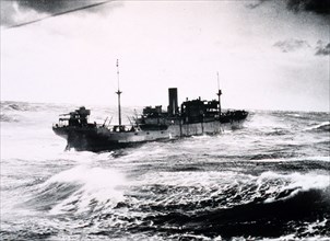 World War II North Atlantic convoy duty - S.S. COULMORE ca. May 20, 1943