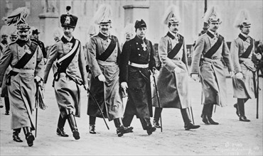 Sons of Kaiser Wilhelm II: Wilhelm, German Crown Prince; Prince Eitel Friedrich, Prince Adalbert, Prince August Wilhelm, Prince Oskar, and Prince Joachim ca. 1910-1915