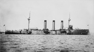 H.M.S. Suffolk, an armoured cruiser of the Royal Navy of the United Kingdom, which served in World War I