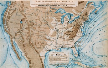 An early Signal Service weather map from September 1, 1872