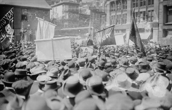 Anarchist Alexander Berkman (1870-1936) speaking to a crowd at Union Square, New York City ca. May 1, 1914