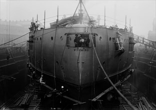 U.S.S. Wyoming Battleship in dock ca. 1910-1915