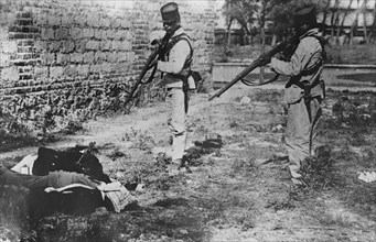 Political execution by soldiers during the Mexican Revolution ca. 1910-1915