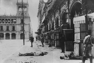 Dead in streets, Mexico City during the Mexican Revolution ca. 1910-1915