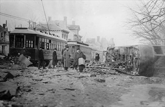 Streetcar capsized by flood during the Great Flood of Dayton in 1913