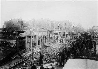 Tornado damage in Omaha, Nebraska - 24th & Lake Streets ca. 1910-1915