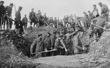 Bulgarian troops in trenches during the Balkan Wars ca. 1912-1913