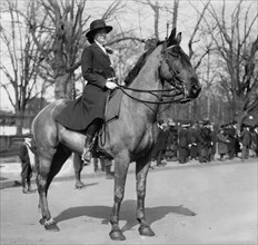 Alberta Hill on horseback at the Woman Suffrage Parade held in Washington, D.C., March 3, 1913