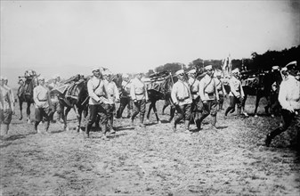 Bulgarians marching to war (possibly in the First Balkan War) ca. 1912-1913