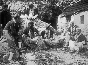 Malissori men, a tribe of Northern Albanians in Montenegro ca. 1911-1912