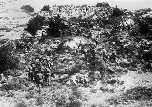 Montenegrins attacking Turkish fort at Decic, Montenegro ca. 1910-1915