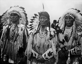 Crow chiefs at the groundbreaking ceremony for the National American Indian Memorial (which was never built), Fort Wadsworth, Staten Island, New York ca. February 1913