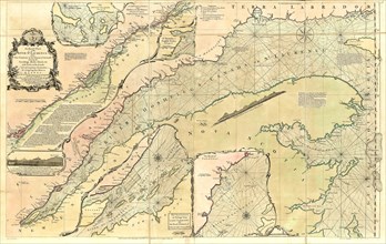 Vintage Maps / Antique Maps - An exact chart of the river St. Laurence, from Fort Frontenac to the island of Anticosti ca. 1771