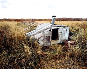 10/9/1972 Abandoned Dog barn near Mary's Igloo, Alaska (abandoned town)