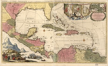 Vintage Maps / Antique Maps - Mexico, Cuba, Caribbean Islands Map ca. 1757