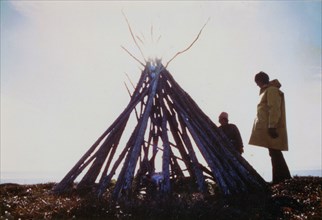 Eskimo grave site along beach near Aukulak Lagoon September 1976