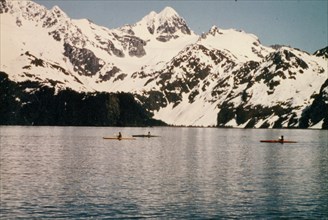 June 1975 - Aialik Bay, Bear Cove, Kayakers, Alaska