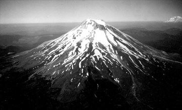 Mount St. Helens north flank at timberline, Skamania County, Washington. August, 1964
