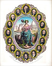 Presidents of the United States print ca. 1861