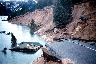 Montana 1959, M7.3 Earthquake — On August 17, 1959, Hebgen Lake, Montana was shaken with a M7.3 quake, the largest earthquake to hit Montana.