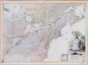 Vintage Maps / Antique Maps - Theatrum belli in America Septentrionali ca. 1755 (American colonies ca. 1755)