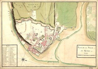 Vintage Maps / Antique Maps - map of the city of Québec ca. 1750?