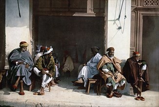 Arabs before a cafe, Algiers, Algeria ca. 1899