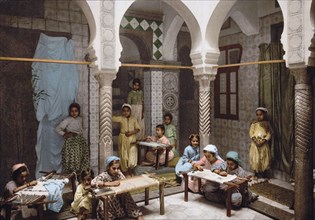Luce Ben Aben, School of Arab Embroidery, Algiers, Algeria ca. 1899
