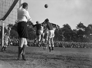 1940s Men's soccer match - Wageningen against AGOVV October 10, 1947 in Gelderland, Wageningen