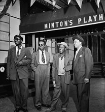 Portrait of Thelonious Monk, Howard McGhee, Roy Eldridge, and Teddy Hill, Minton's Playhouse, New York, N.Y., ca. Sept. 1947