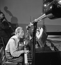 Portrait of Harry Gibson in the recording studio, ca. Apr. 1947